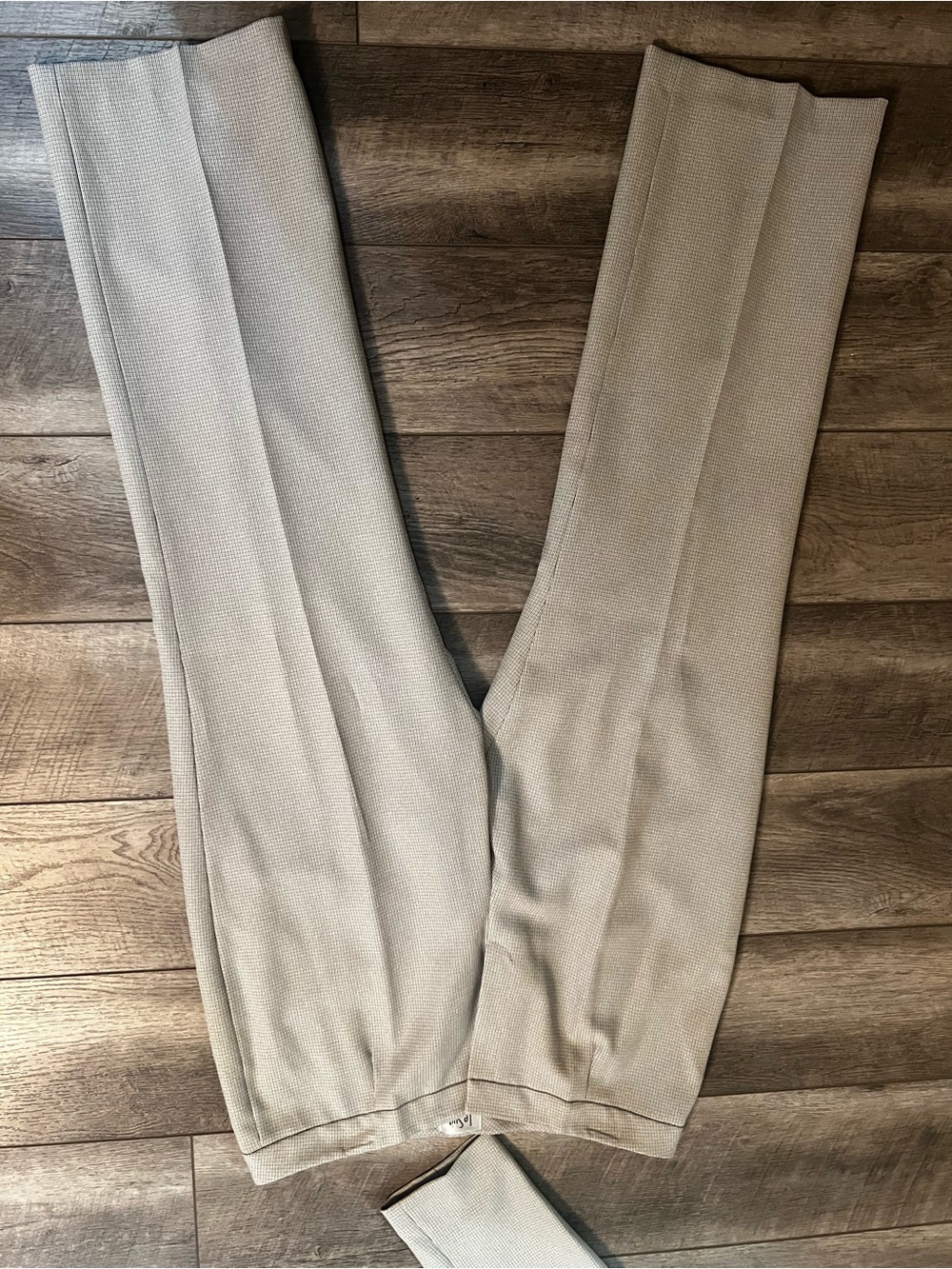 Le Suit Sand Beige Wide-Leg Pantsuit Trousers - Picture 5 of 7